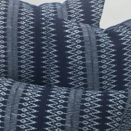 3Pc Hmong Indigo Batik Pillow Cover Set - Tribal Ethnic Cushion - thumbnail 2
