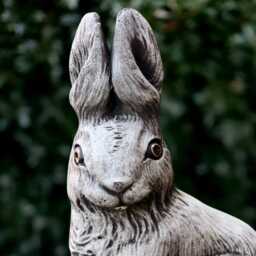Garden Rabbit Statue Concrete Bunny Figure Stone Animal Sculpture Cement Wild Decoration Cute Woodland Ornament Yard Art Lover Gift - thumbnail 3
