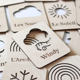Wood Weather Flash Cards For Kids, Toddler Activities, Learning, Classroom Decor, Preschool Activities, Montessori Toddler Toys - thumbnail 2
