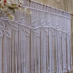 Macrame Leaf Hanging, Boho Wall Hanging, Home Decor - thumbnail 4