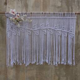 Macrame Leaf Hanging, Boho Wall Hanging, Home Decor - thumbnail 2