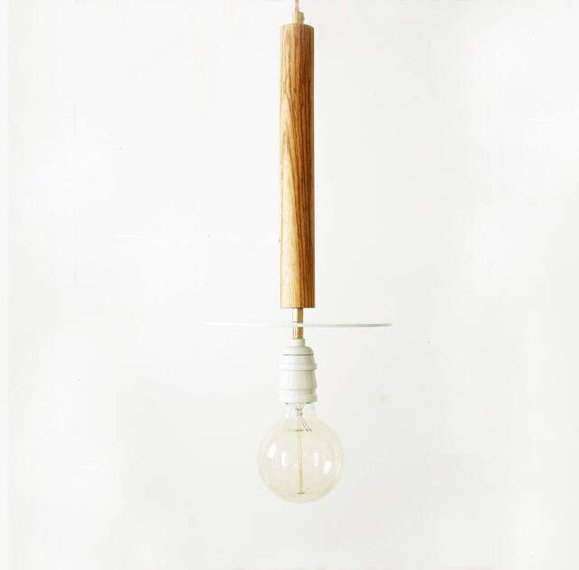 Pendant White Ceiling Lamp Wood Lighting Porcelain Socket Edison Bulb Foyer Bedroom Loft Light Restaurant - image 1