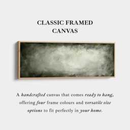 Green Abstract Wall Art Horizontal Panoramic Canvas Print in Deep Olive & Moss Tones For Living Room Bedroom Or Hallway Decor - thumbnail 3