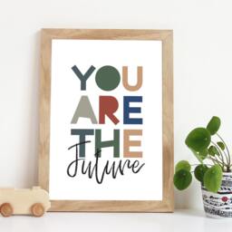 Boys Nursery Print, Bedroom Prints, Inspirational Quotes, You Are The Future Playroom Earth Tones, Wall Art - thumbnail 1