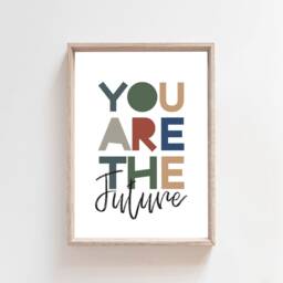 Boys Nursery Print, Bedroom Prints, Inspirational Quotes, You Are The Future Playroom Earth Tones, Wall Art - thumbnail 2
