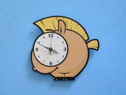 Cute Little Horse Cartoon - Wall Clock - thumbnail 1