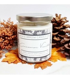 7 Oz Natural Soy Candle Cinnamon Vanilla Scented - Jar Fall Scents Autumn - thumbnail 1