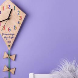 Children's Oak Wood Personalised Kite Wall Clock - thumbnail 2
