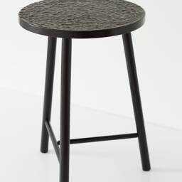 Solid Wood Stool - Side Table Plant Stand Accent Chair Round Stool Small Wooden Interior Handcrafted - thumbnail 3