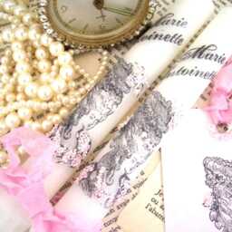 Marie Antoinette Candles Hand-stamped With Pale Pink Glitter - thumbnail 2
