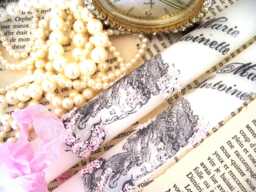 Marie Antoinette Candles Hand-stamped With Pale Pink Glitter - thumbnail 1