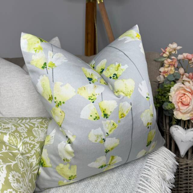 Romo Cushion Cover, Decorative Pillow Floral Case, Modern Covers, Honor Fabric By Romo - Saphire Grey Double Sided - image 1