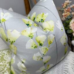 Romo Cushion Cover, Decorative Pillow Floral Case, Modern Covers, Honor Fabric By Romo - Saphire Grey Double Sided - thumbnail 3