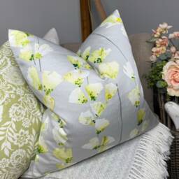 Romo Cushion Cover, Decorative Pillow Floral Case, Modern Covers, Honor Fabric By Romo - Saphire Grey Double Sided - thumbnail 4