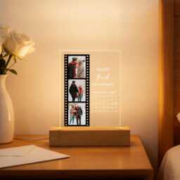 Personalised Photo Gift, Film Roll Couple Collage, Frame Night Light, Valentines Day Gifts, Wedding Anniversary Gift For Him Her - thumbnail 2