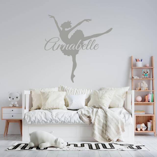 Personalizable Ballerina Wall Decals/Girl Name Decal Vinyl Sticker Nursery Decor Ballet Dancer T4 - image 1