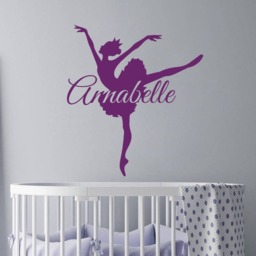 Personalizable Ballerina Wall Decals/Girl Name Decal Vinyl Sticker Nursery Decor Ballet Dancer T4 - thumbnail 2