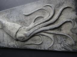 Concrete Squid Art Tile 3D Wall Sculpture Hand Made - thumbnail 1