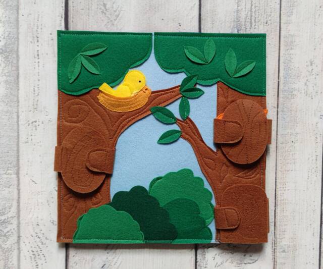 Felt Quiet Book Page Forest Animals Fidget Toy - image 1
