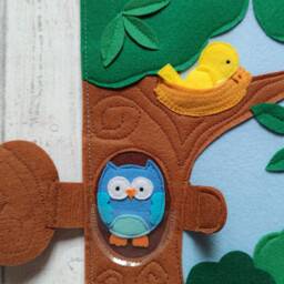 Felt Quiet Book Page Forest Animals Fidget Toy - thumbnail 3