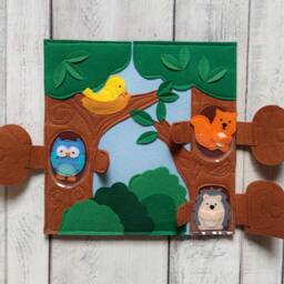 Felt Quiet Book Page Forest Animals Fidget Toy - thumbnail 2