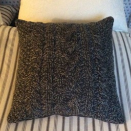 Cushion, Wool Cushion, Hand-Knitted, Handmade Cushion Cover, Ready To Ship - thumbnail 2