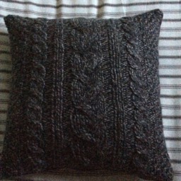 Cushion, Wool Cushion, Hand-Knitted, Handmade Cushion Cover, Ready To Ship - thumbnail 3