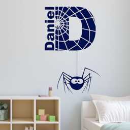 Personalised Wall Sticker Spiderman Spider Name Vinyl Decal Boys Bedroom Transfer Children's Kids Room - thumbnail 1