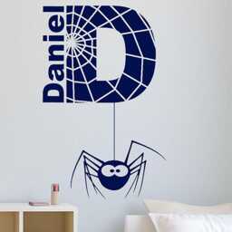 Personalised Wall Sticker Spiderman Spider Name Vinyl Decal Boys Bedroom Transfer Children's Kids Room - thumbnail 2