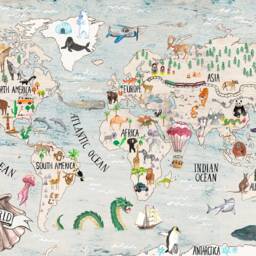 Our World Poster Worldmap English - The Poster Shows Many Animals & Details For Boys Girls To Discover. World Map - thumbnail 2