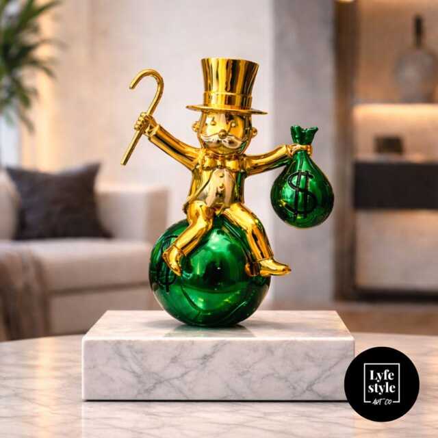 Mr Monops Pop Art Sculpture Chrome Finish, Alec Monopoly Inspired - image 1