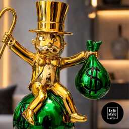 Mr Monops Pop Art Sculpture Chrome Finish, Alec Monopoly Inspired - thumbnail 3