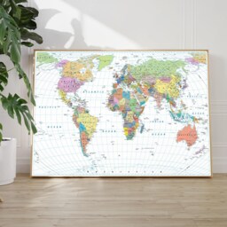 Political World Map Poster, Colourful Countries Print, Educational Wall Art - thumbnail 3