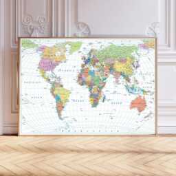 Political World Map Poster, Colourful Countries Print, Educational Wall Art - thumbnail 2
