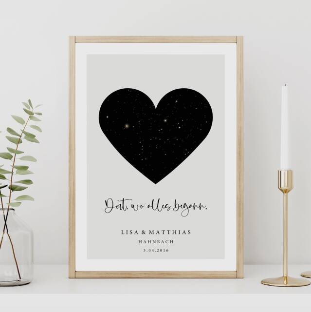 Personalized Star Map For Wedding - Map, Starry Sky, Anniversary, Wedding, Girlfriend, Boyfriend, Valentine's Day Gift - image 1