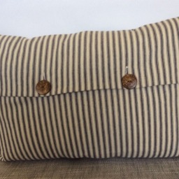 Dachshund Applique Pillow Cover Ticking Stripe Dog Accent Cushion - thumbnail 3