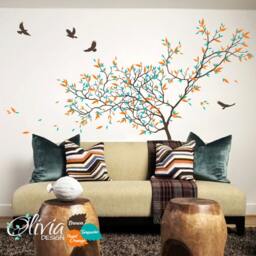 White Nursery Tree Wall Mural Wall Accent Decal Sticker -Nt042 - thumbnail 2