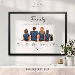 Personalized Family Print Custom Portrait Wall Decor - thumbnail 1
