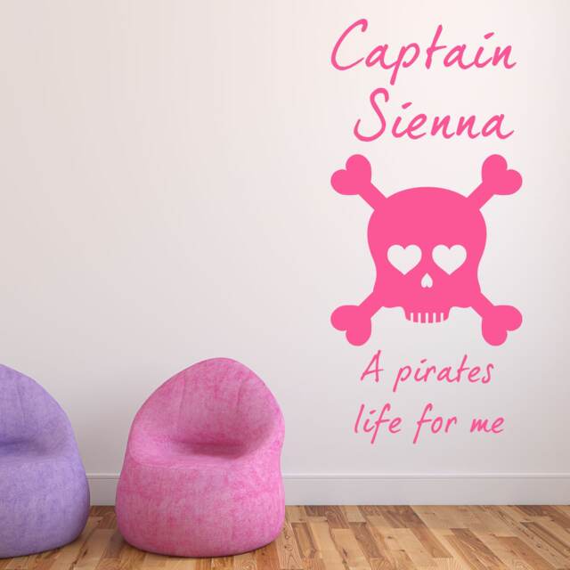 Personalized Pirate Wall Decal Girls Nursery Vinyl Sticker - image 1