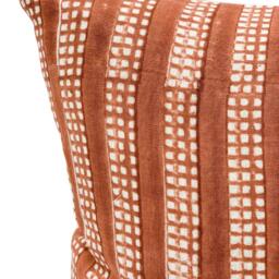 Designer Nepsa Saffron On White Linen Pillow Cover // Terracotta Pillow, Red & White Boho Decorative Throw Pillows - thumbnail 2