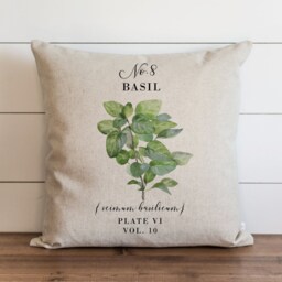 Basil Pillow Cover - 18 X 20 Botanical Floral Herbs Spring Home Decor Summer Throw Garden - thumbnail 1