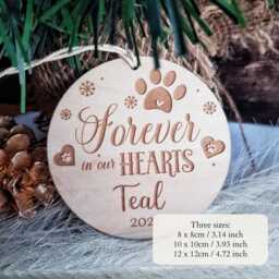 Pet Memorial Ornament Personalised Wooden Bauble Dog Cat Remembrance Keepsake Gift - thumbnail 2