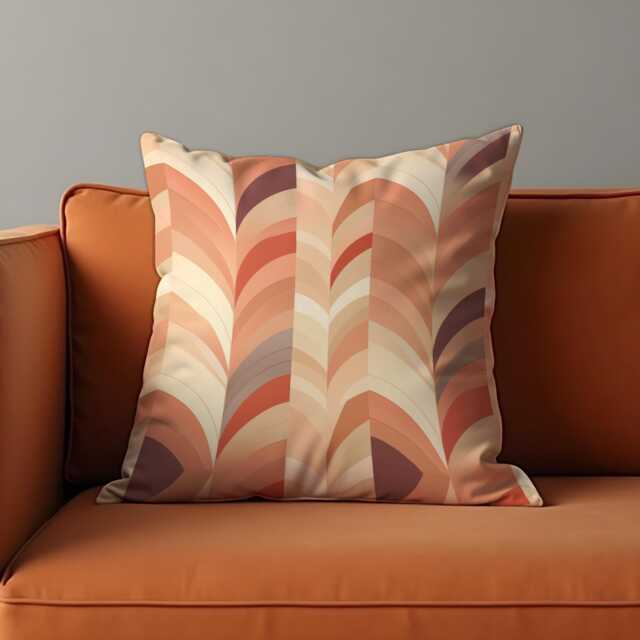 Retro Chevron Throw Pillow Cover, Boho Geometric Cushion Cover in Earthy Tones, Abstract Mid Century Modern Decor Accent For Sofa Or Bed - image 1
