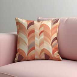 Retro Chevron Throw Pillow Cover, Boho Geometric Cushion Cover in Earthy Tones, Abstract Mid Century Modern Decor Accent For Sofa Or Bed - thumbnail 2