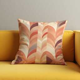 Retro Chevron Throw Pillow Cover, Boho Geometric Cushion Cover in Earthy Tones, Abstract Mid Century Modern Decor Accent For Sofa Or Bed - thumbnail 3