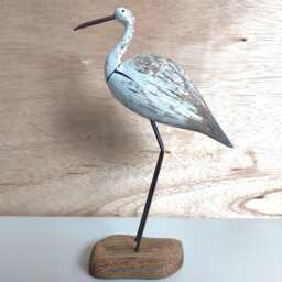 Single Bird On Wooden Block - 18cm - thumbnail 1