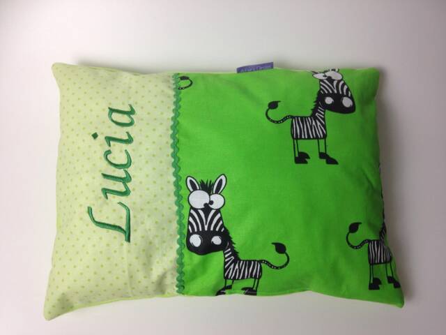 "Personalized Baby Boy/Girl Pillow ""Zebra Green"