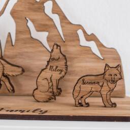 Family Wolf Pack Customized Plaque, Birthday Or Christmas Gift For Dad From Kids, Wolf Decor, Personalised Mum Family - thumbnail 3