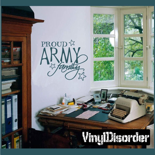 Proud Army Family - Vinyl Wall Decal Quotes Sticker Pa034Proudap3Et - image 1