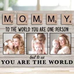 Mothers Day Gift For Nanny, Grandparent From Kids, Grandma Custom Photo Frame Woodblock, Bespoke Granny - thumbnail 3